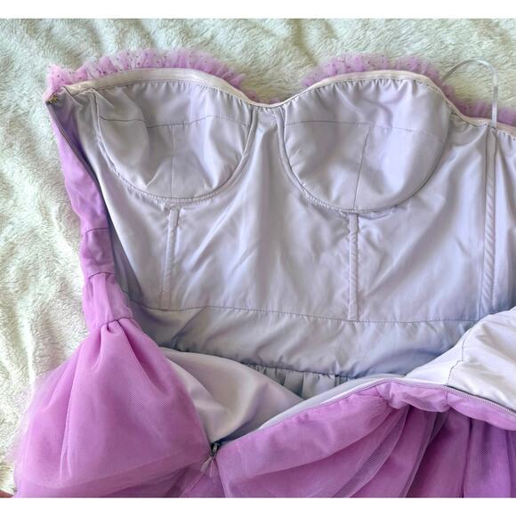LoveShackFancy NWT Pink Purple Faron Tiered Bow Tulle Ballerina Mini Dress 4 - Picture 12 of 16